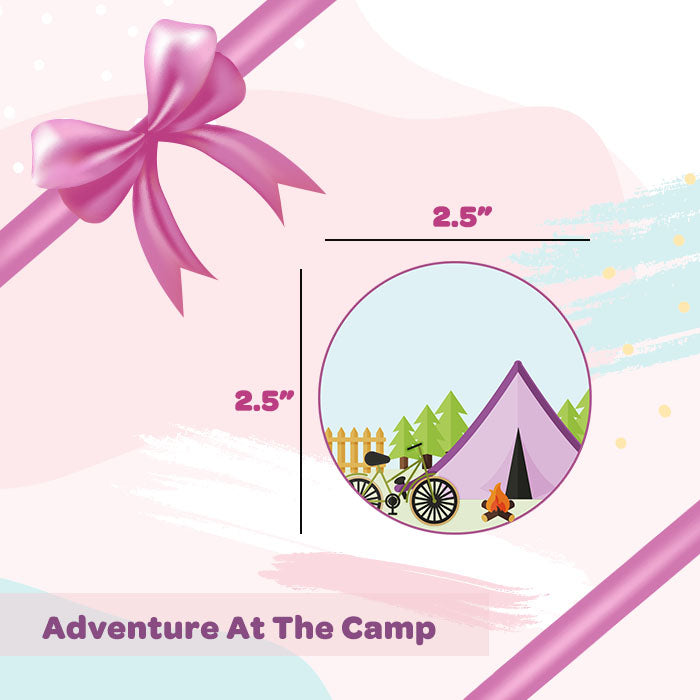 Personalised Gift Sticker - Adventure At the Camp - Set of 60