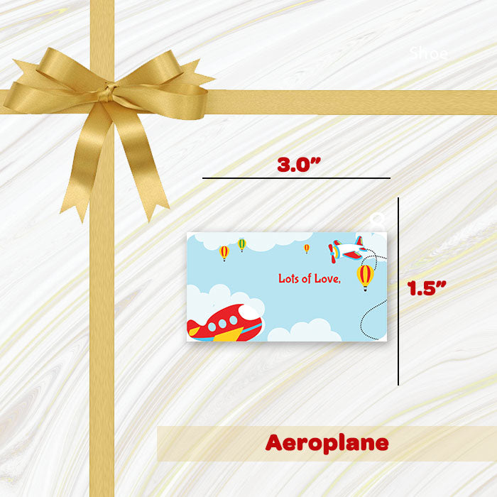 Personalised Gift Sticker - Aeroplane - Set of 60