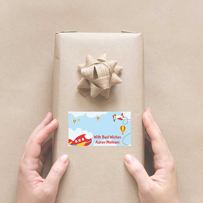 Personalised Gift Sticker - Aeroplane - Set of 60