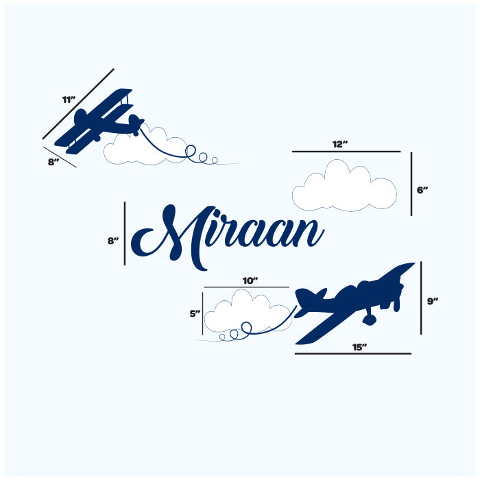 Aeroplane Wall Name Stickers