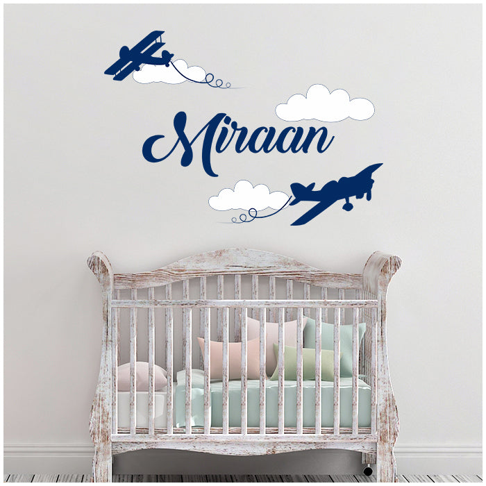 Aeroplane Wall Name Stickers