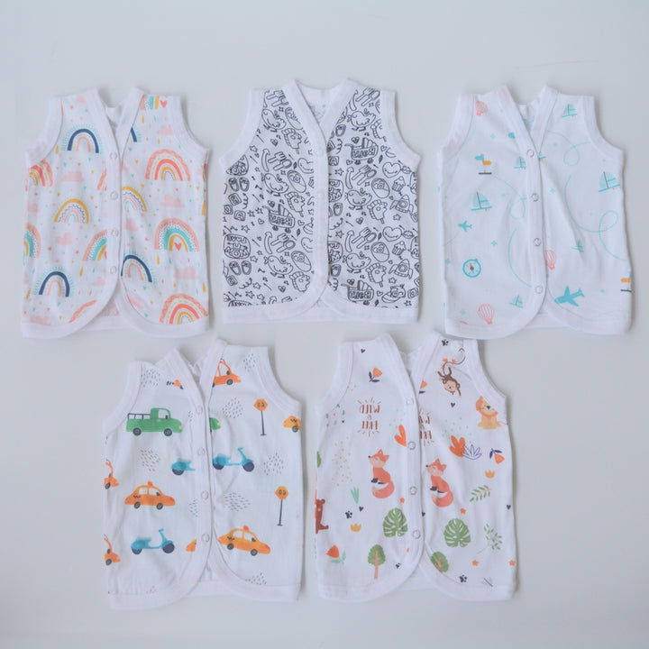 All Colours - Doodle Baby Vests (Set of 5)