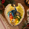 Angel Wings Light-Up Rotating Nativity Scene