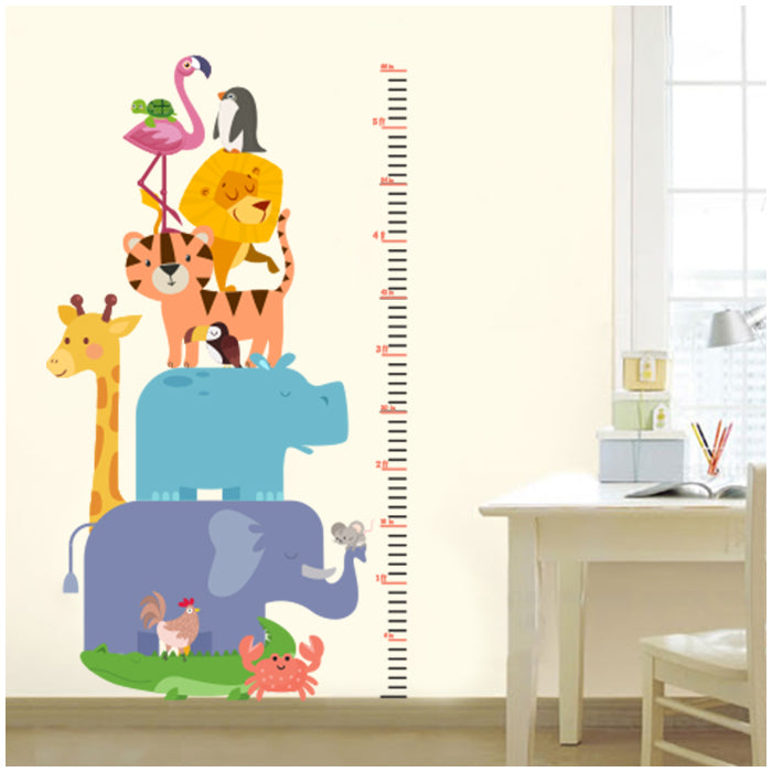 Animals Height Chart Wall Stickers For Kids