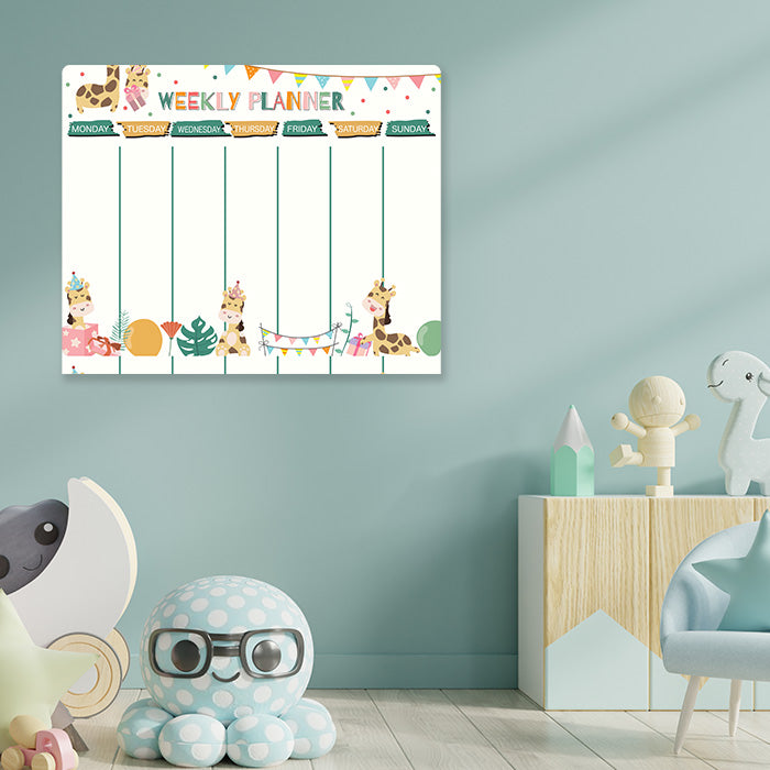 Kids Weekly Planner Animals Wall Sticker