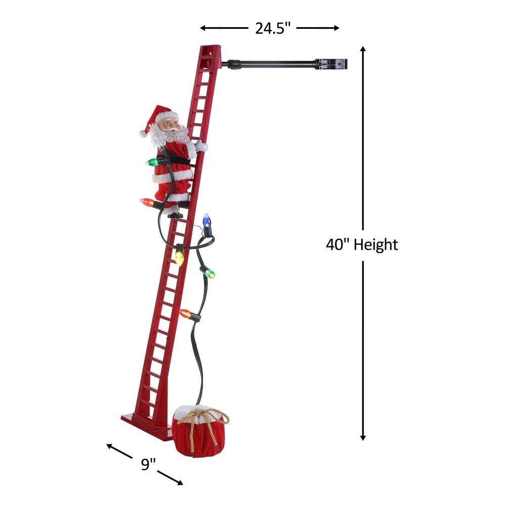 Babble Wrap 4 ft Tree Climbing Musical Santa