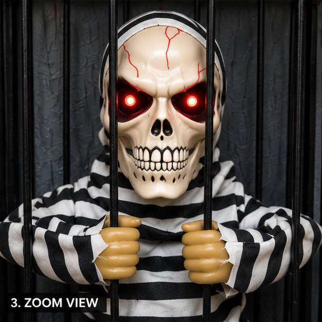Animated Hanging Skeleton Cage – Haunted Prisoner