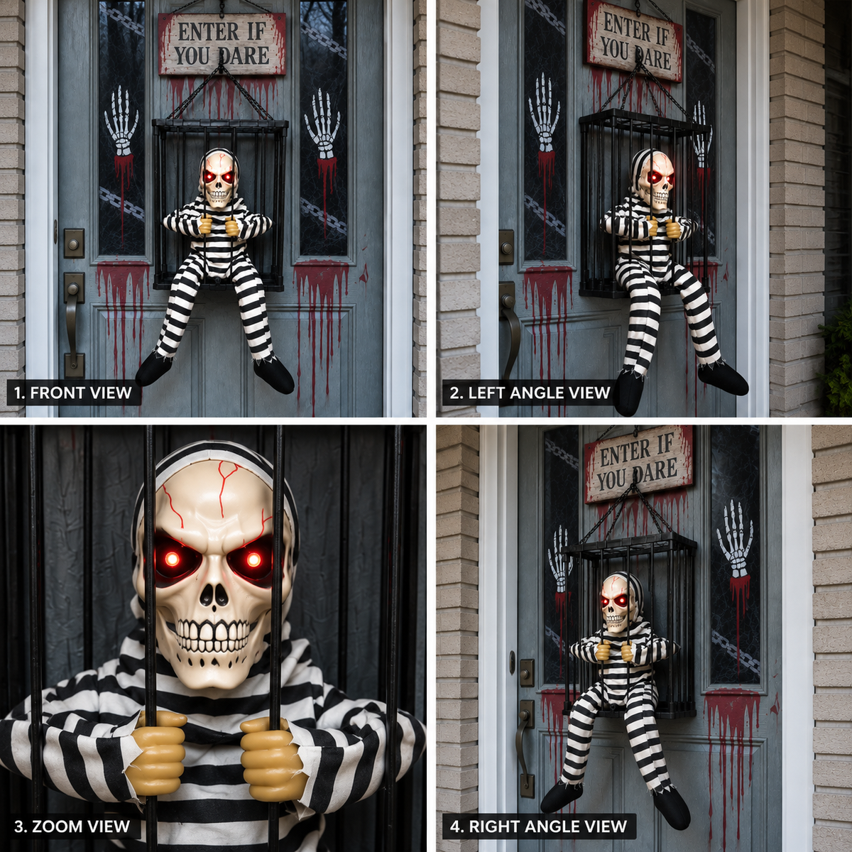 Animated Hanging Skeleton Cage – Haunted Prisoner