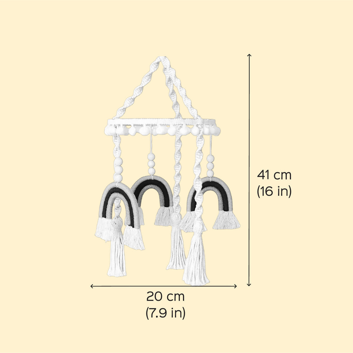 Babble Wrap Cot / Crib Mobile - Rainbow Macrame