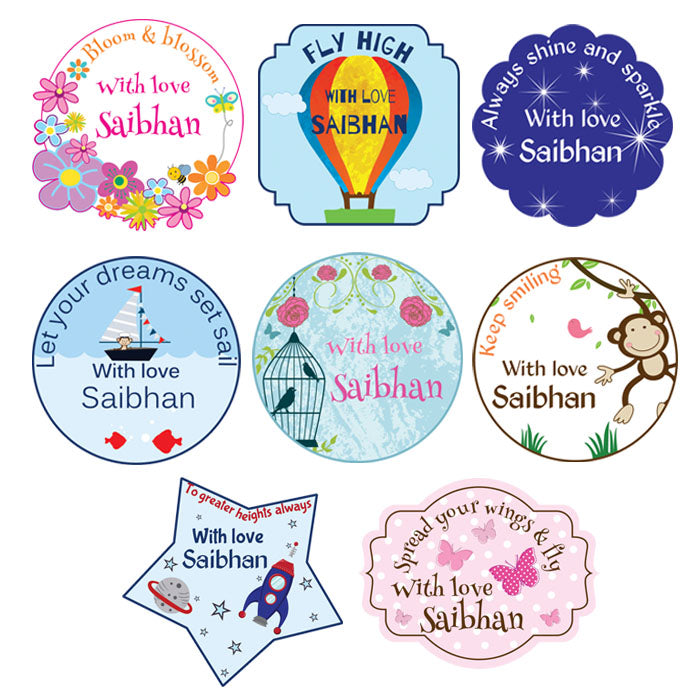 Personalised Gift Sticker - Assorted Designer - Set of 56