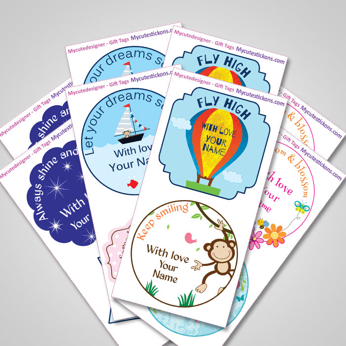 Personalised Gift Sticker - Assorted Designer - Set of 56
