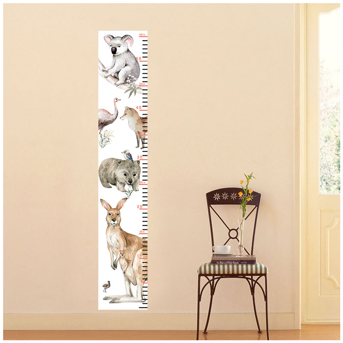 Australia Animal Height Chart Wall Sticker