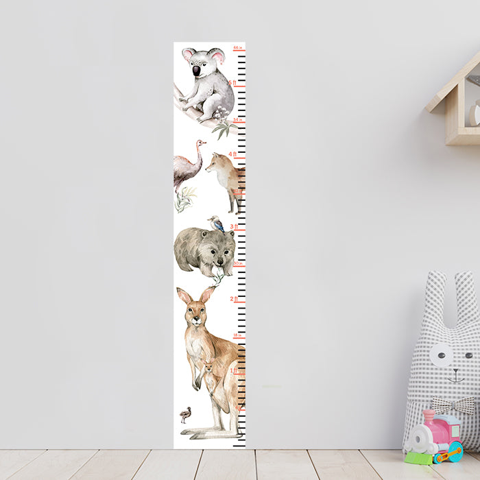 Australia Animal Height Chart Wall Sticker