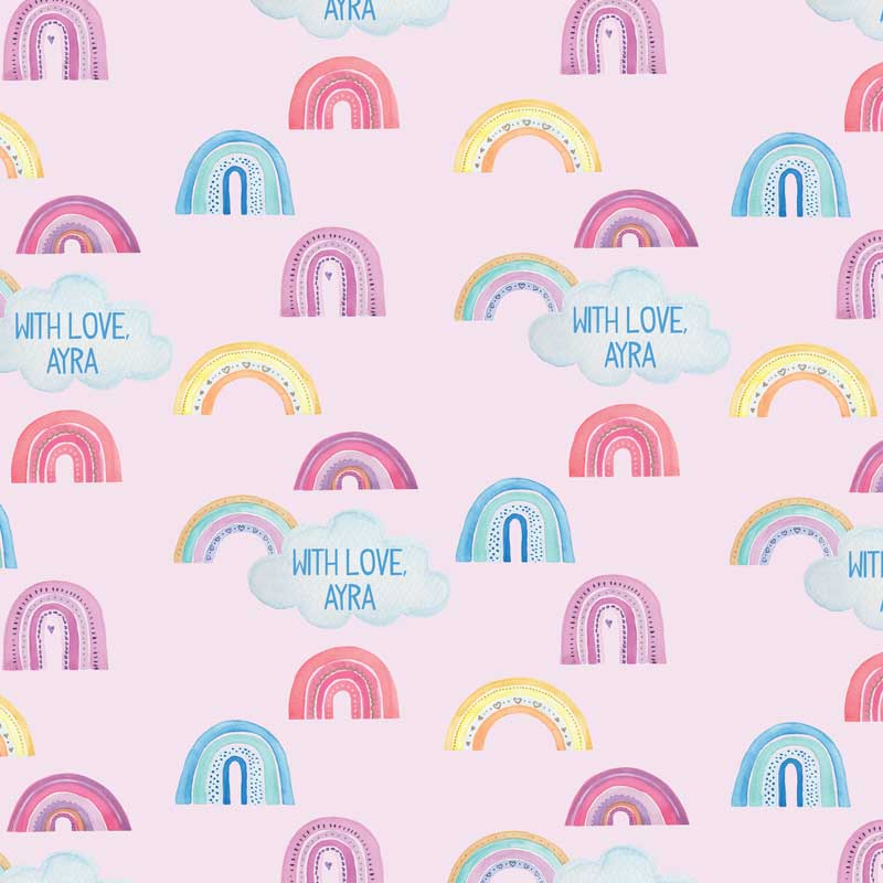Personalised Painted Rainbow Wrapping Paper