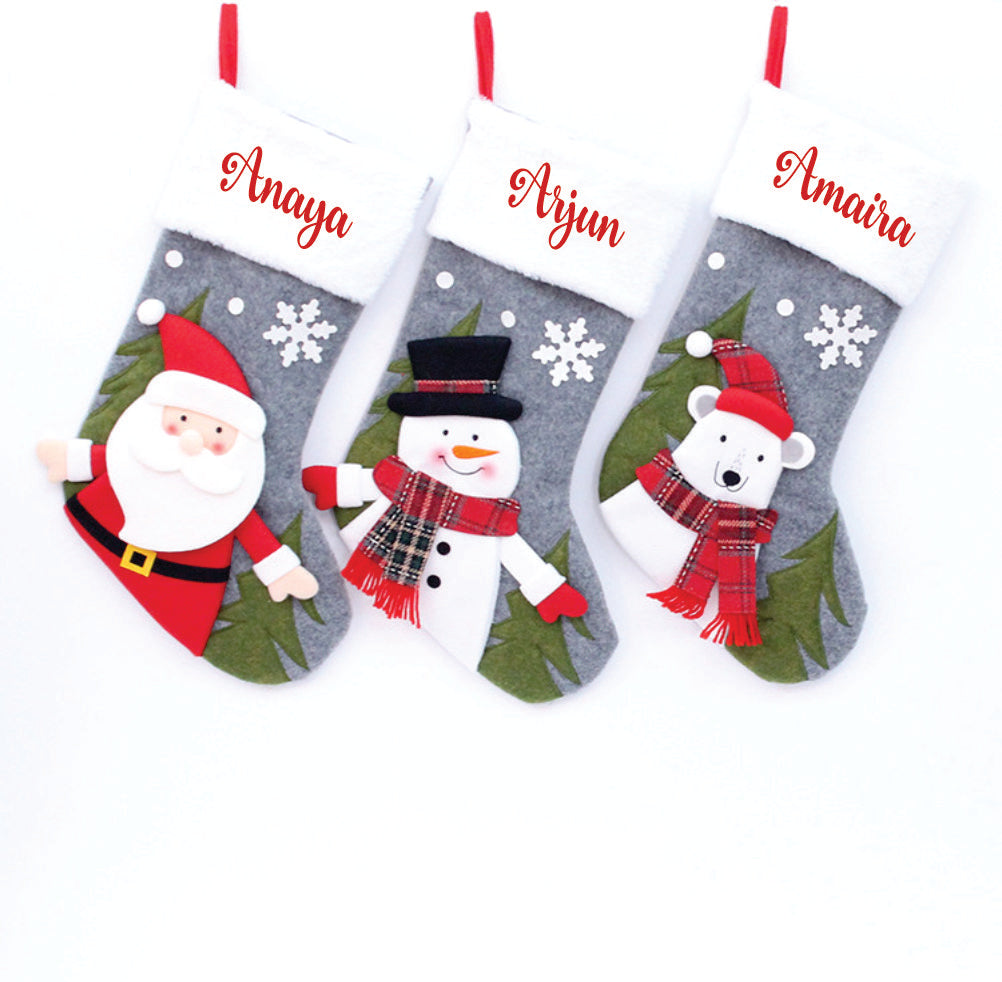 Babble Wrap Winter Wonderland Stockings- Set of 3