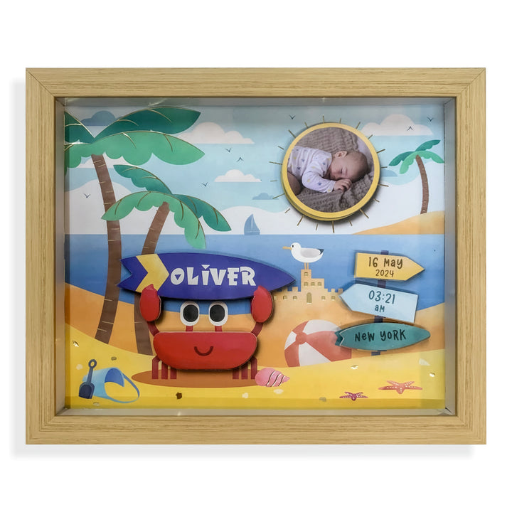 Shadow Box Frame with Gold Foil - Beach