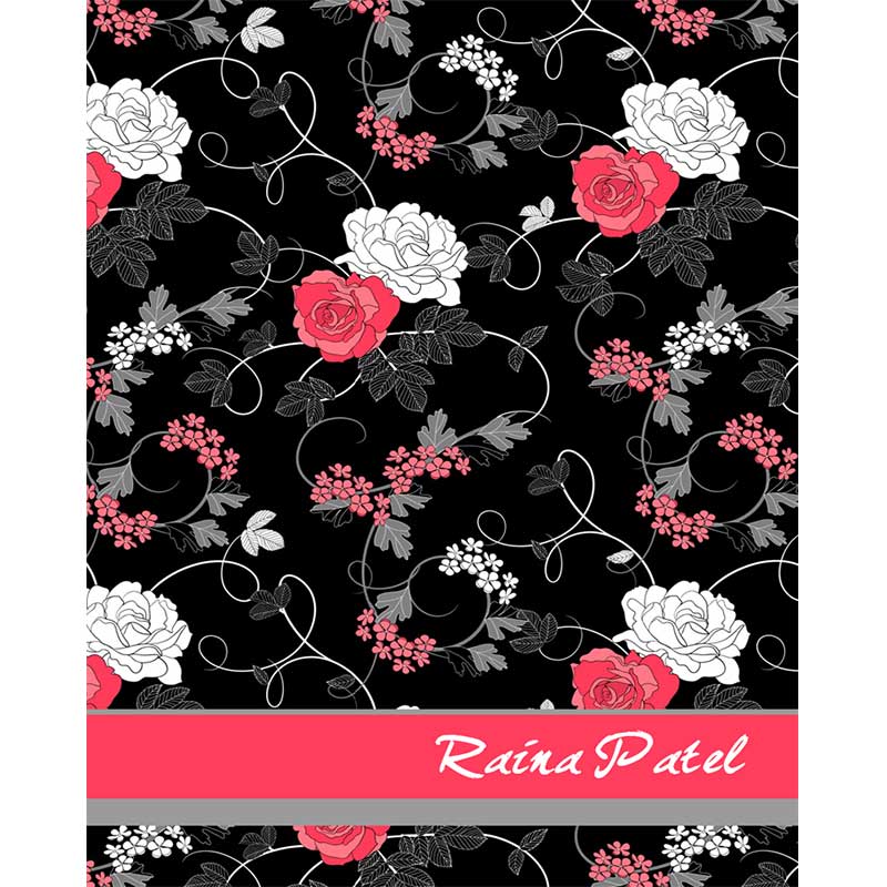 Black Floral Hardbound Notebook