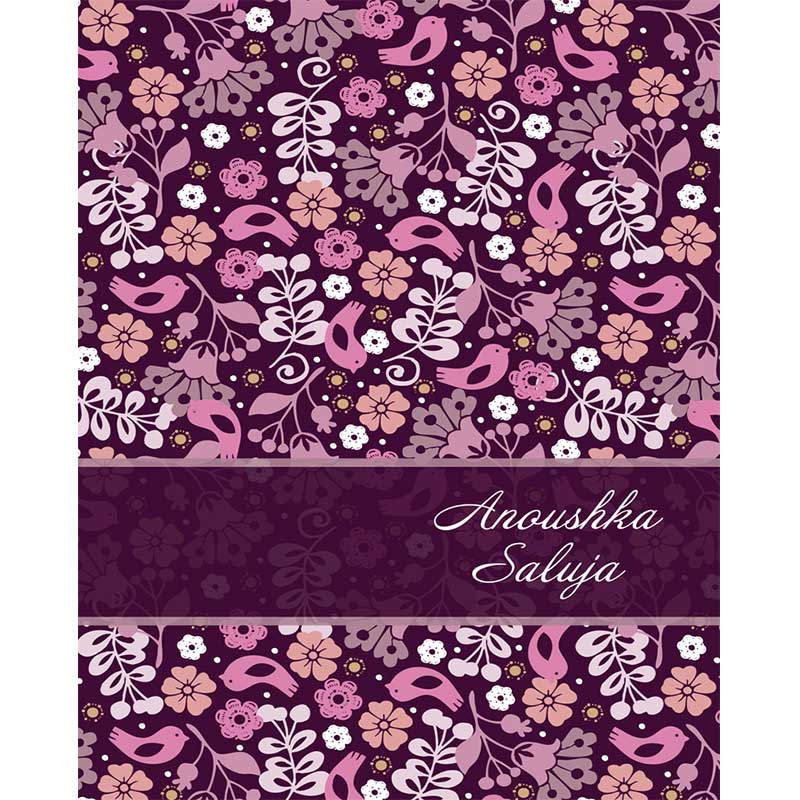 Purple Floral Hardbound Notebook