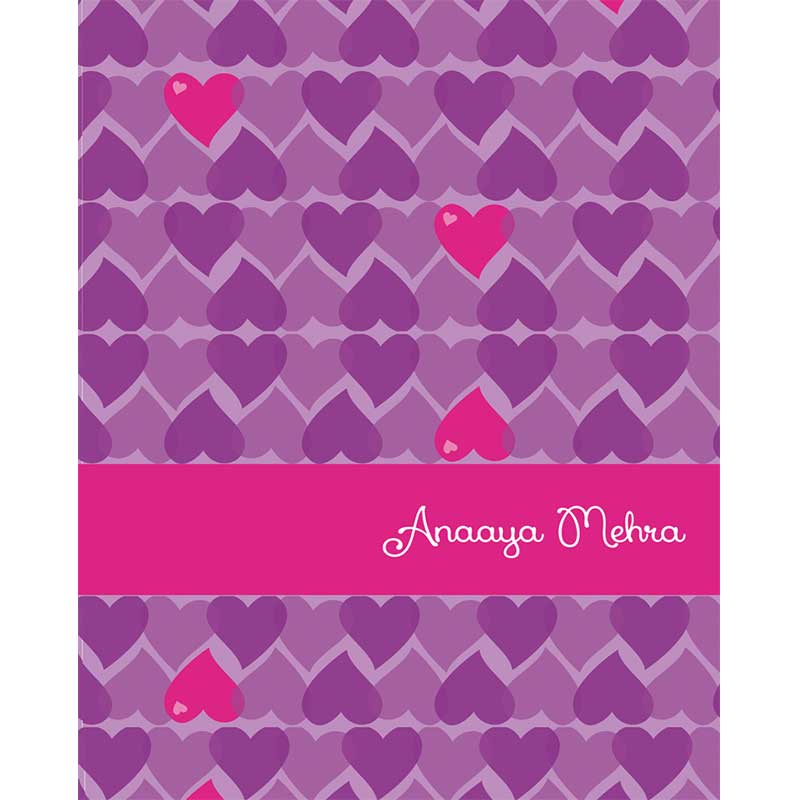 Purple Hearts Hardbound Notebook