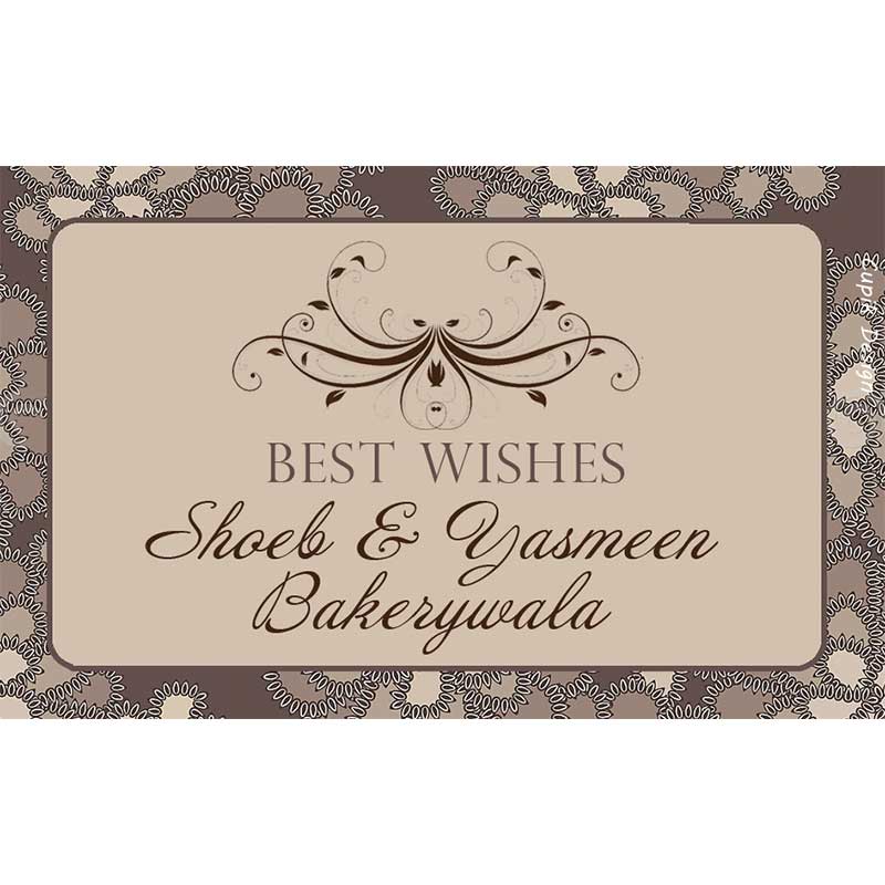 Brown Floral Return Gift Labels