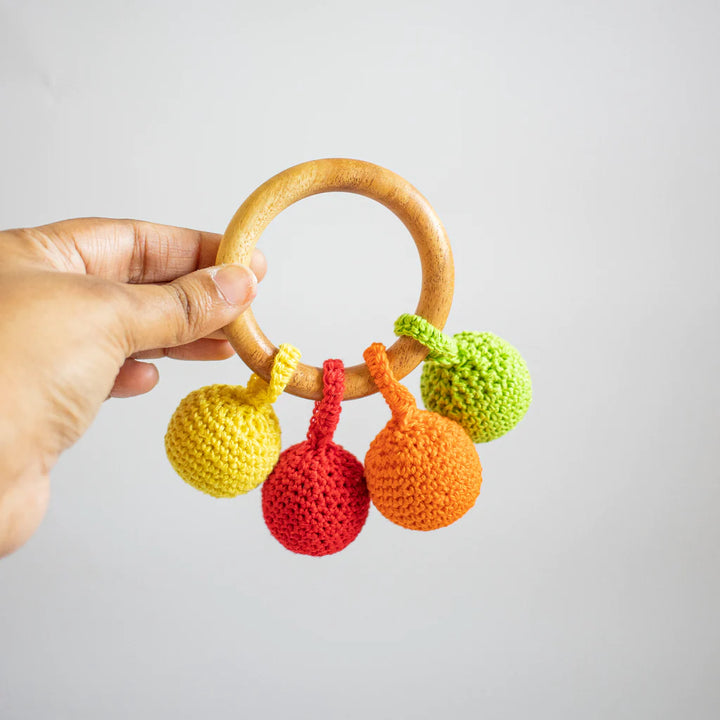 Wooden Crochet Ball Teether