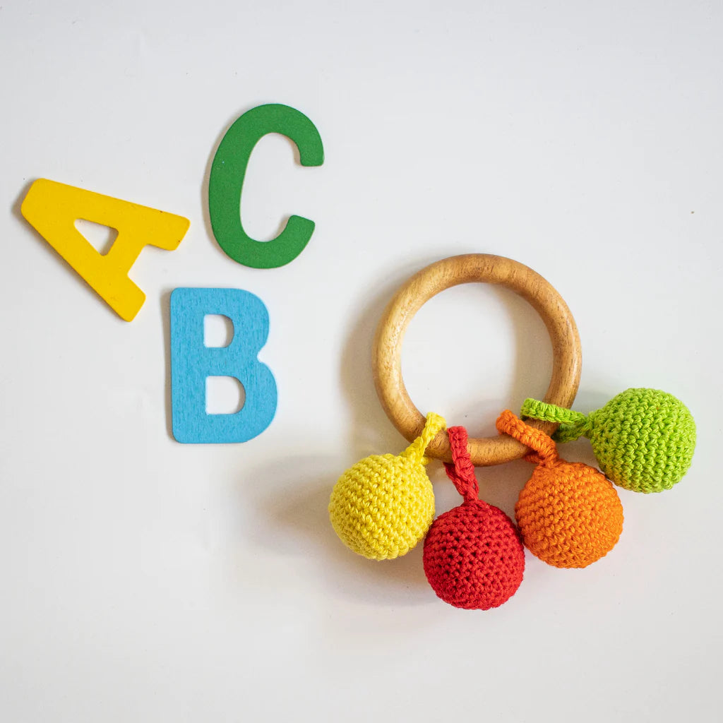 Wooden Crochet Ball Teether