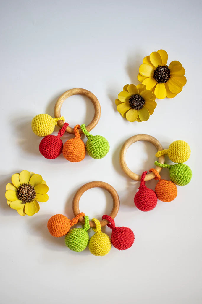 Wooden Crochet Ball Teether