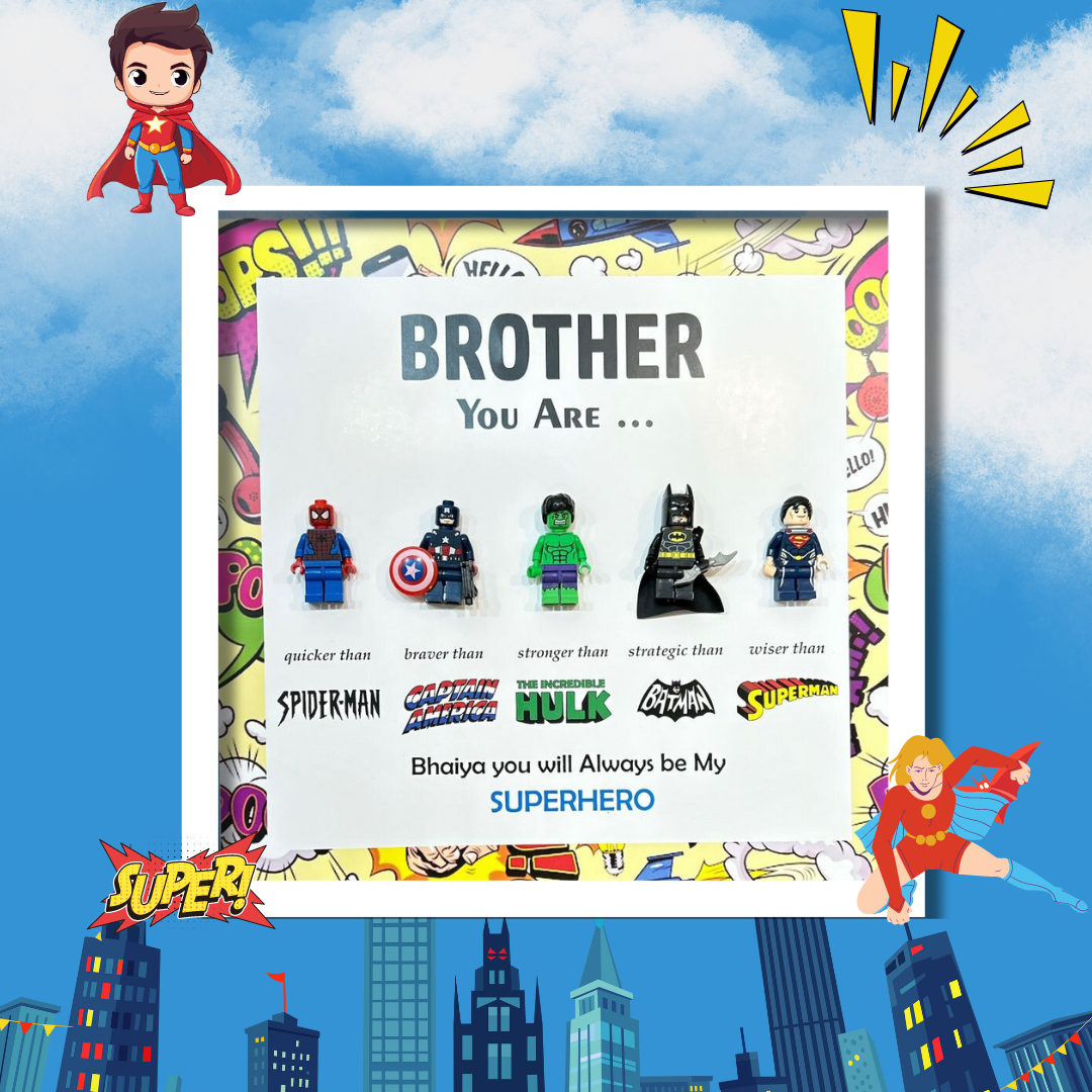 Babble Wrap Bhai / Brother 3D Super Hero Frame (5 Legos)