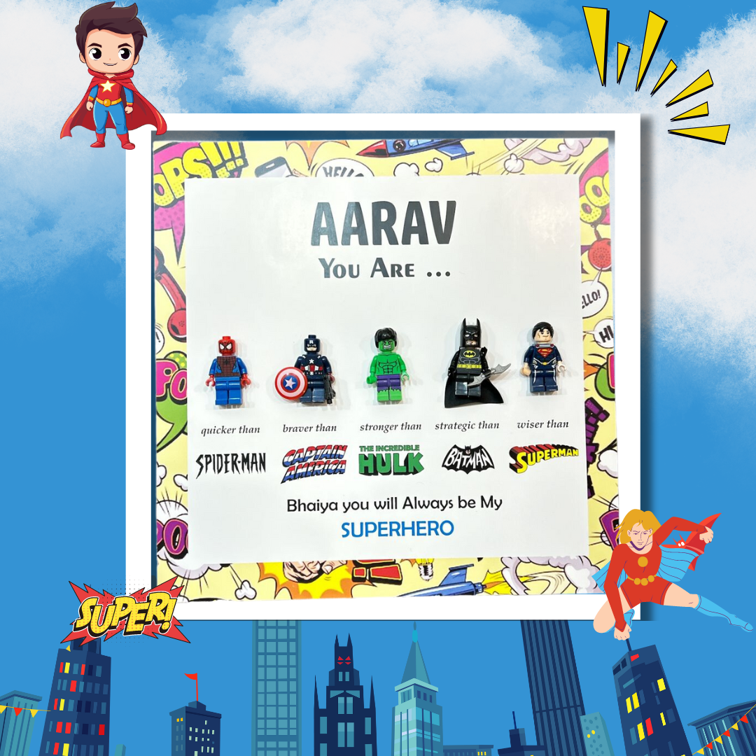 Babble Wrap Bhai / Brother 3D Super Hero Frame (5 Legos)