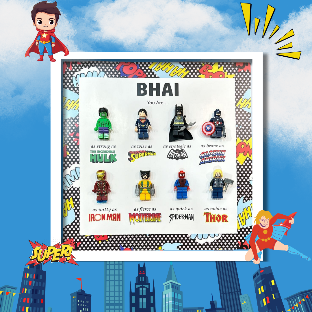 Babble Wrap Bhai/Brother 3D Super Lego Frame (8 Legos)