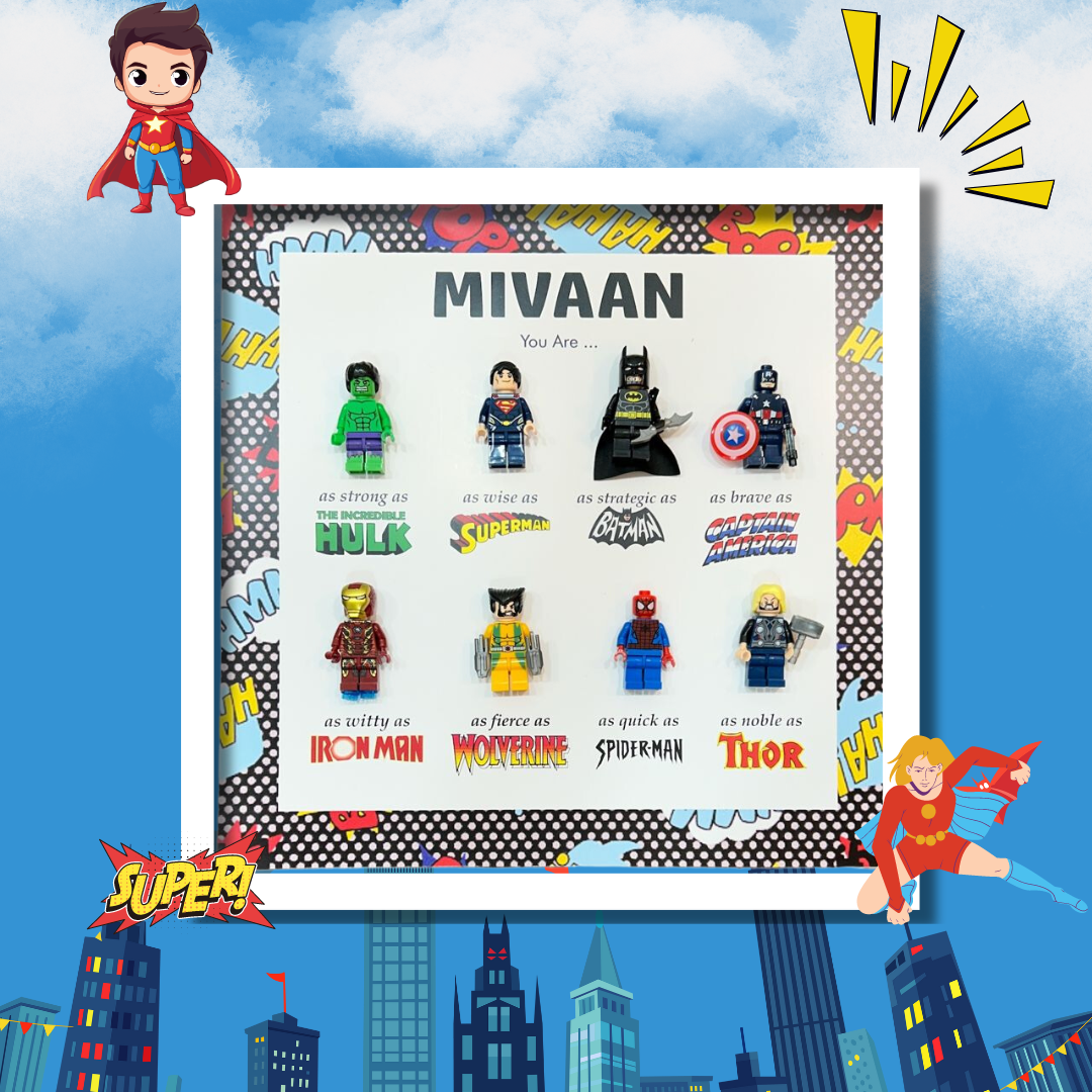 Babble Wrap Bhai/Brother 3D Super Lego Frame (8 Legos)