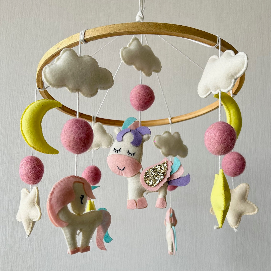 Babble Wrap Cot / Crib Mobile - Dreamy Unicorn