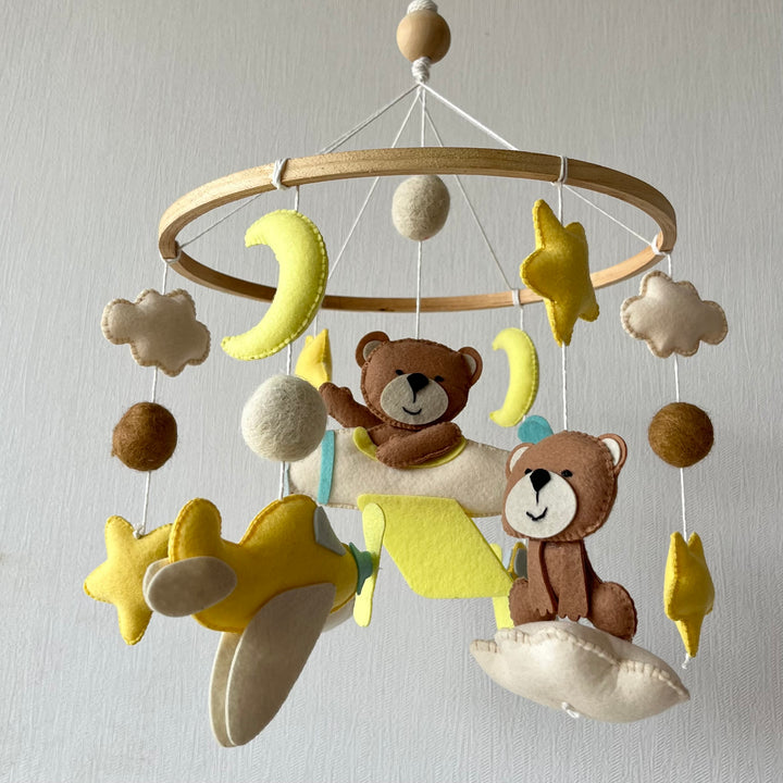 Babble Wrap Cot / Crib Mobile - Teddy's Sky Adventure