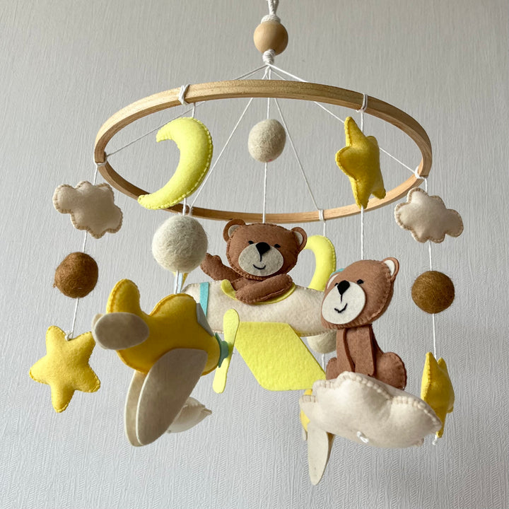 Babble Wrap Cot / Crib Mobile - Teddy's Sky Adventure