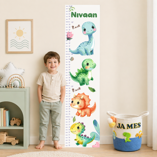 Babble Wrap Height Chart Wall Stickers - Dino Doze
