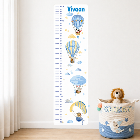 Babble Wrap Height Chart Wall Stickers - Hot Air Balloon