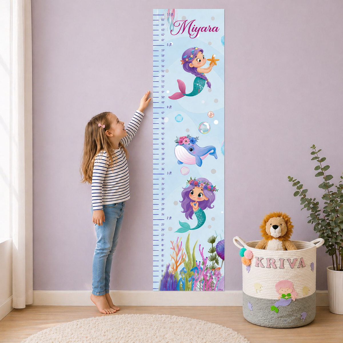 Babble Wrap Height Chart Wall Stickers - Mystical Mermaids