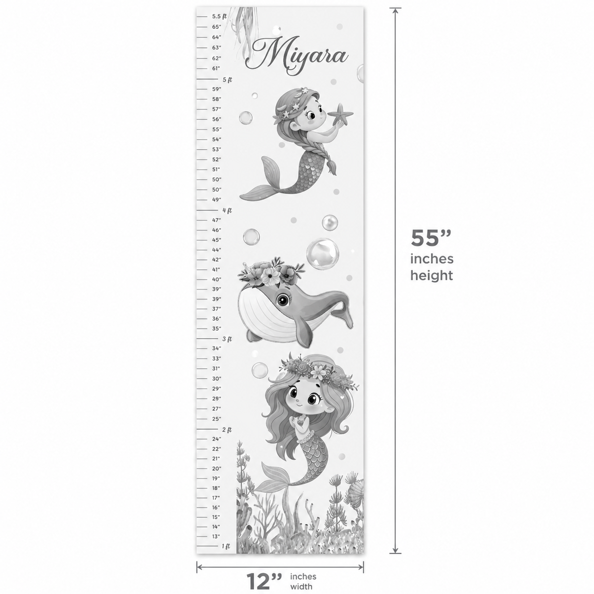 Babble Wrap Height Chart Wall Stickers - Sea Explorer
