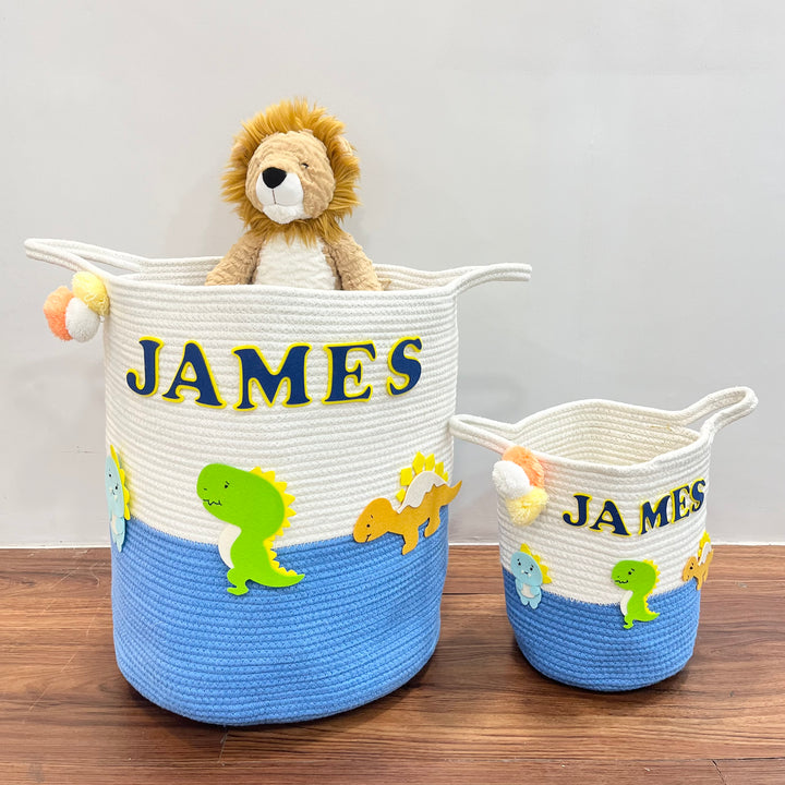 Babble Wrap Jute Cotton Storage Basket - T-Rex Treasures