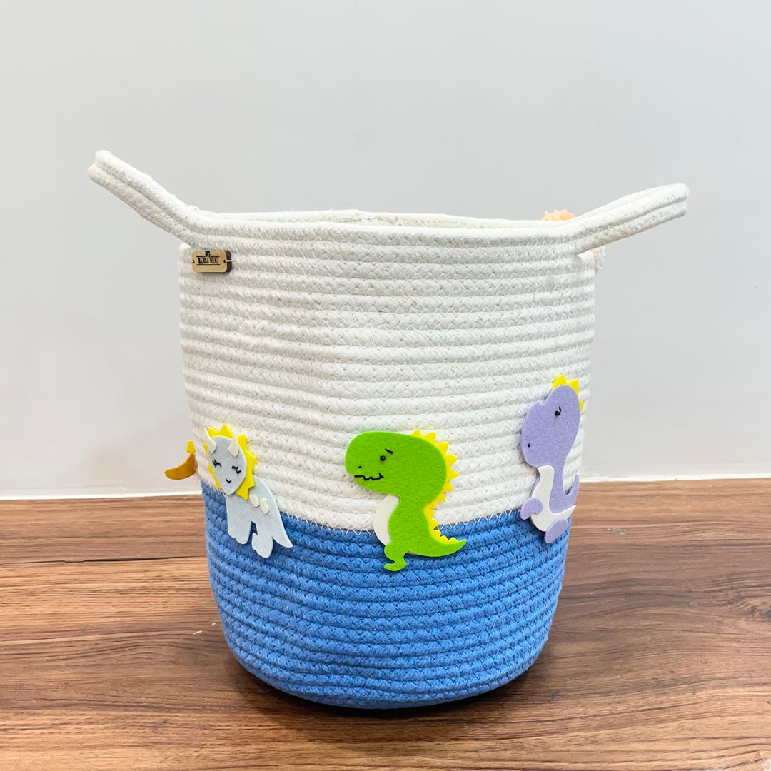 Babble Wrap Jute Cotton Storage Basket - T-Rex Treasures