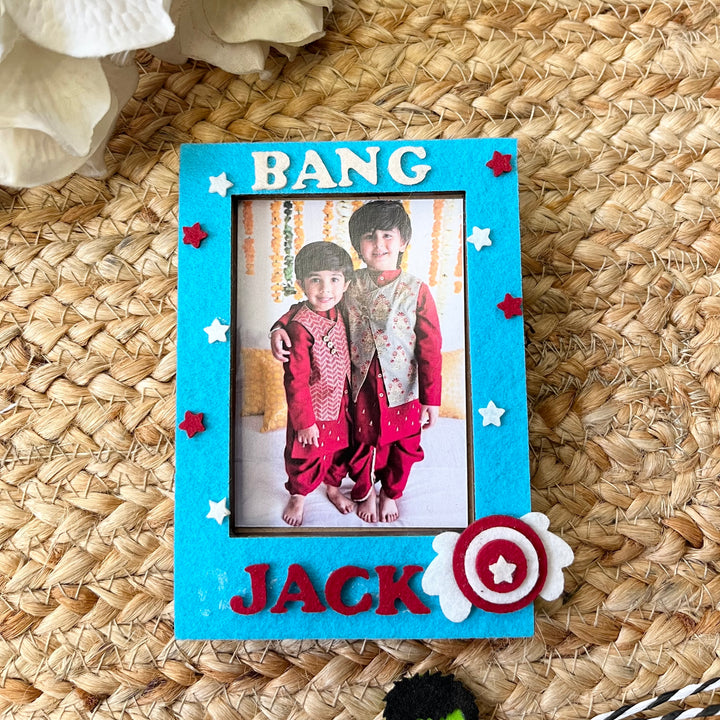 Babble Wrap Wooden PhotoFrame With Rakhi - Incredible Hulk
