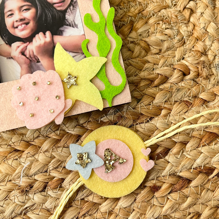 Babble Wrap Wooden PhotoFrame With Rakhi - Sparkling Seaside