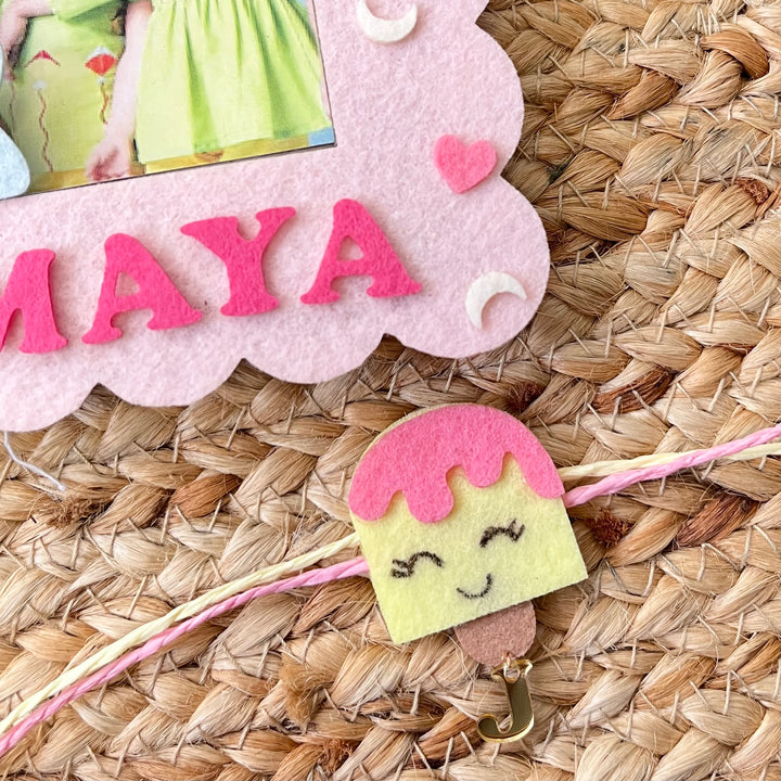 Babble Wrap Wooden PhotoFrame With Rakhi - Sweet Treat