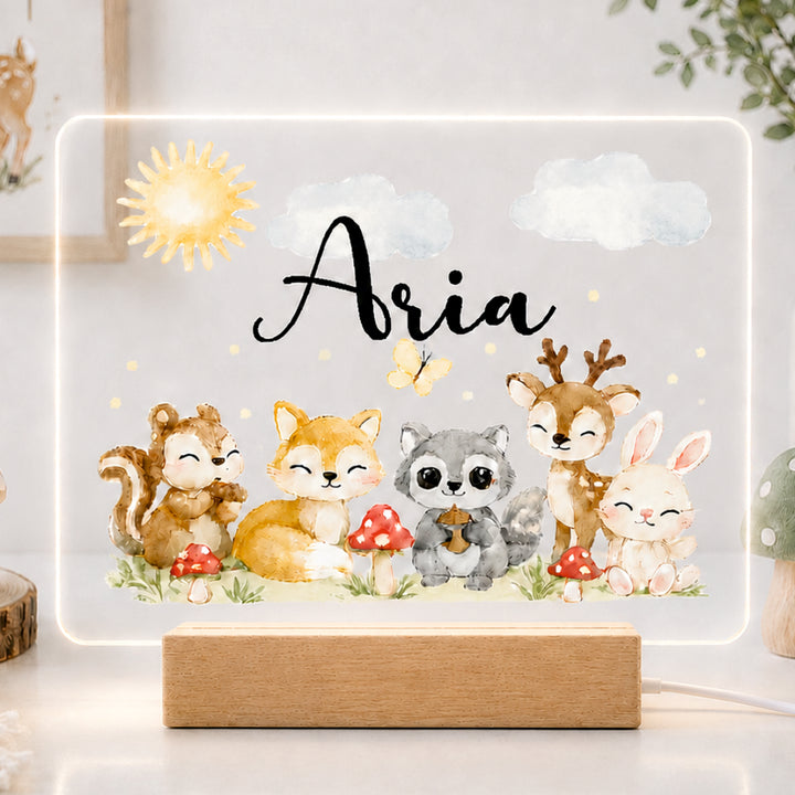 Babble Wrap Acrylic Night Lamp - Woodland Buddies
