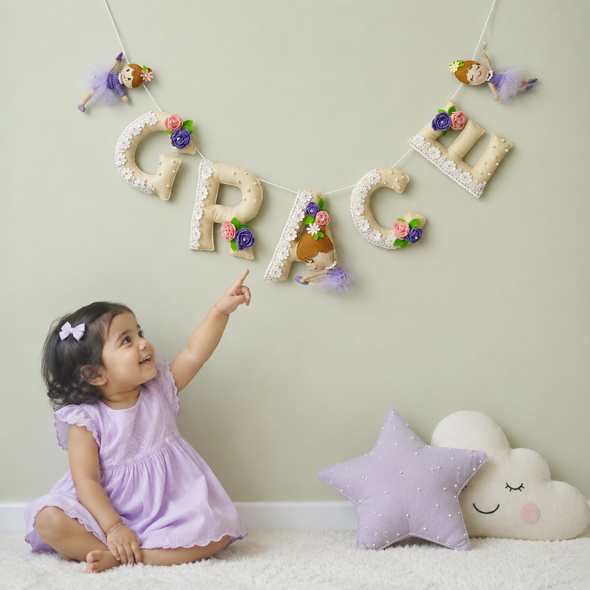 Babble Wrap Ballerina Name Bunting/Garland