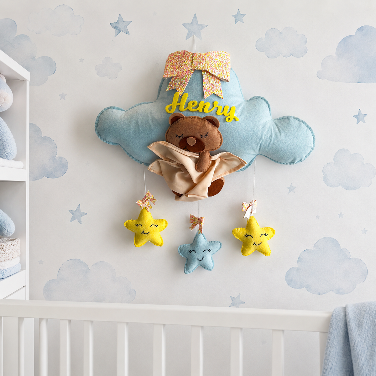 Babble Wrap Bear Hug's Blanket Name Hanging