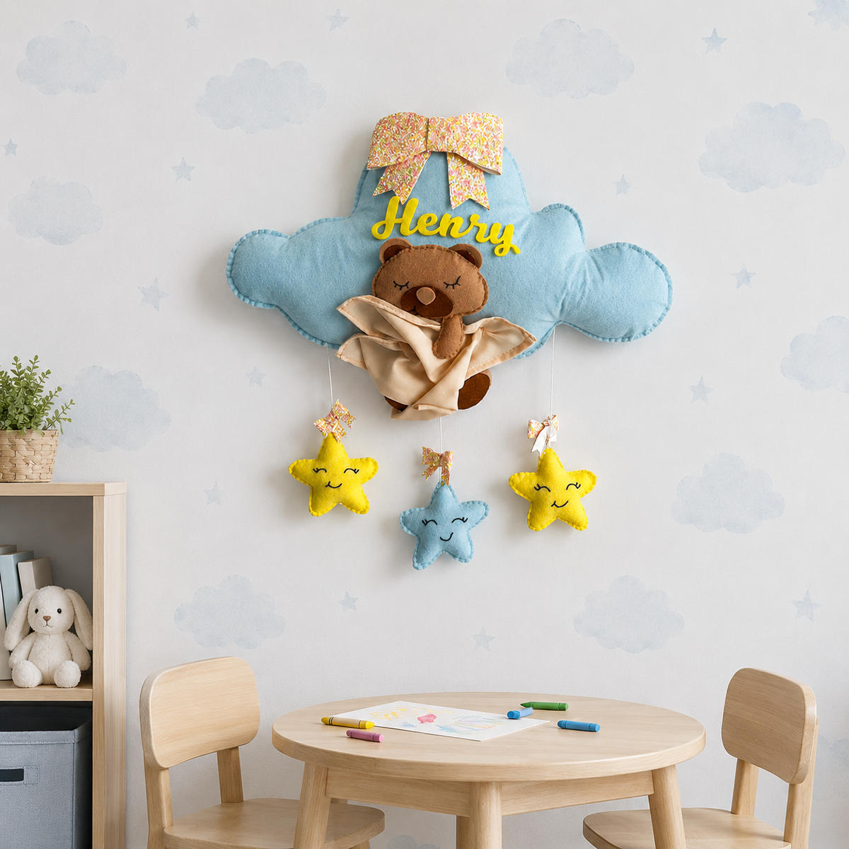 Babble Wrap Bear Hug's Blanket Name Hanging