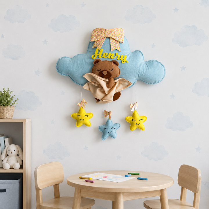Babble Wrap Bear Hug's Blanket Name Hanging