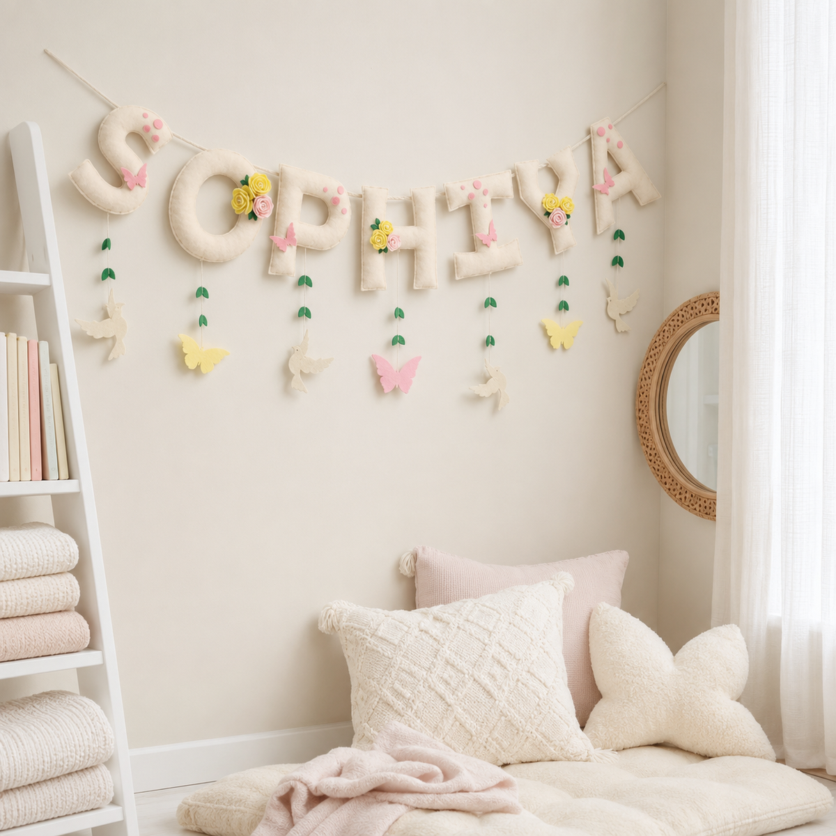 Babble Wrap Birds & Butterflies Name Bunting/Garland