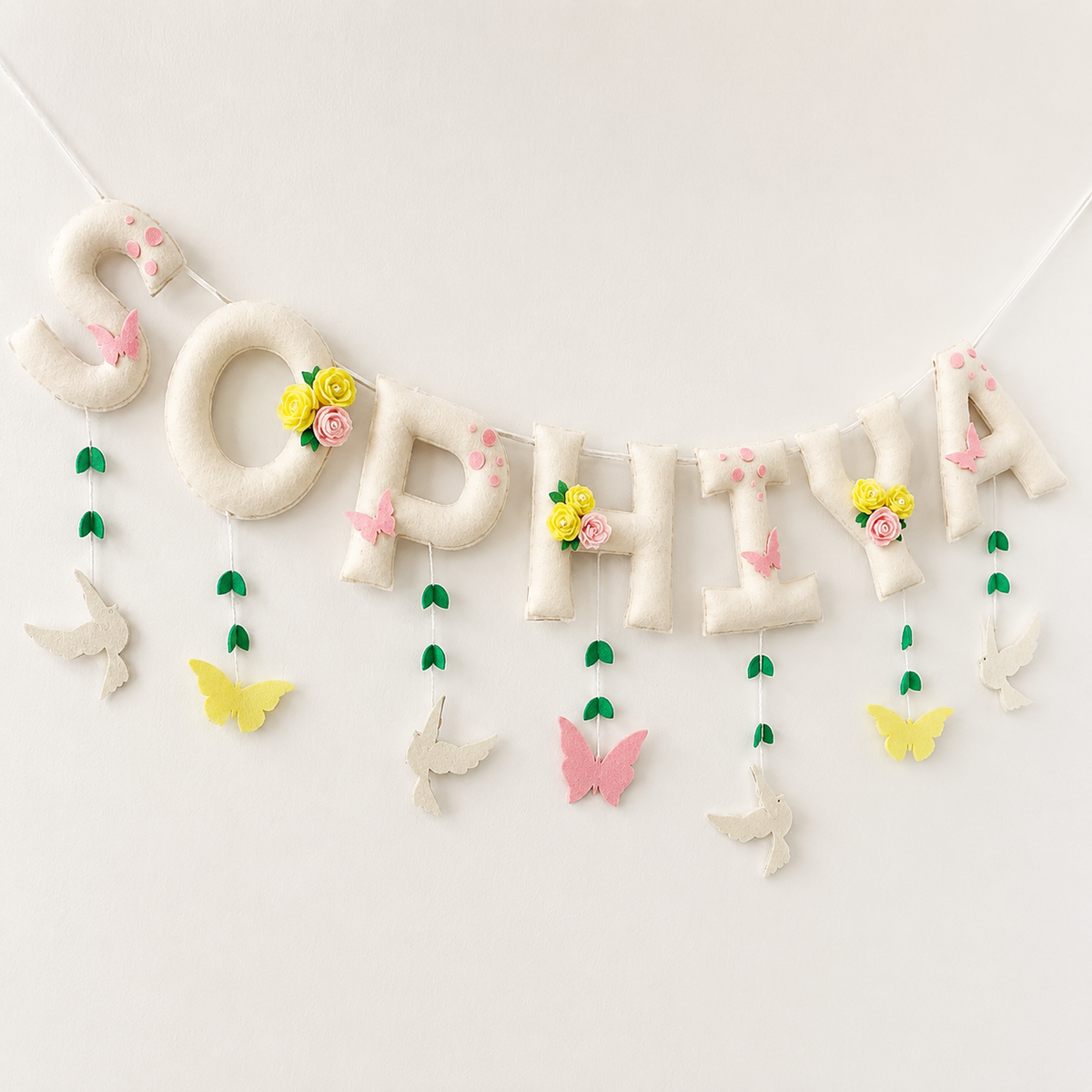 Babble Wrap Birds & Butterflies Name Bunting/Garland